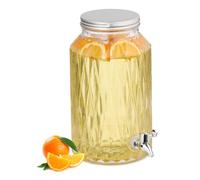 Relaxdays Dispensador de bebidas 5L romboidal plata,transparente