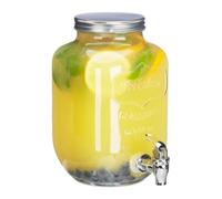 Relaxdays Dispensador de bebidas Vintage con grifo, cristal transparente 3,5 L