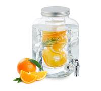 Relaxdays Dispensador de bebidas con inserto plata,transparente
