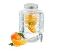 Relaxdays Dispensador de bebidas con inserto plata,transparente