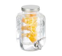 Relaxdays Dispensador de bebidas de 4 L negro,plata,transparente