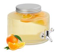 Relaxdays Dispensador de bebidas decorativo 2,8 L plata,transparente