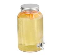 Relaxdays Dispensador de bebidas acanalado plata,transparente