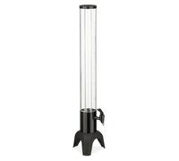 Relaxdays Torre de Cerveza Alta con Grifo, 2,5 L, Dispensador de Bebidas con Enfriador, Beer Tower, Transparente y Negro