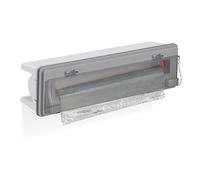 Relaxdays Dispensador Film Cocina, Cortador Papel Transparente y Aluminio, Soporte para Pared o Cajón, Gris y Blanco