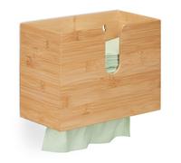 Relaxdays Dispensador papel secamanos bambú marrón claro