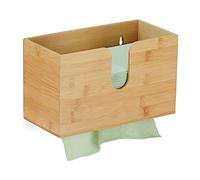 Relaxdays Dispensador Toallas Papel, Secamanos, Soporte Portatoallas de Pared, Formato H2, Bambú, 16x27x13 cm, Natural