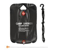 Relaxdays Ducha de Camping, 20 L, Ducha Solar para Colgar, Plegable, Ducha de Mano, Portátil, Negro