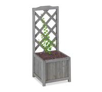 Relaxdays Enrejado de madera gris para jardín gris