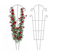 Relaxdays Enrejado, Juego de 2, Alto x Ancho: 100 x 40 cm, Metal, Soporte para trepadoras, jardín y macetas, Negro