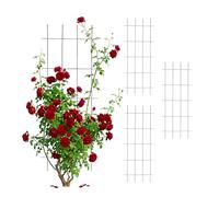 Relaxdays Enrejado para Plantas trepadoras, Set de 4, 115 x 45 cm, Metal, Soporte para Rosas, jardín, Negro
