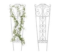 Relaxdays Enrejado, Set de 2, Al x An: 115 x 38 cm, Metal, Soporte para trepadoras, jardín, Soporte para Rosas, marrón