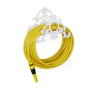Relaxdays Enrollador de mangueras vintage blanco