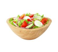 Relaxdays Ensaladera, bambú, Ovalada, HxBxT: 12 x 29 x 27,5 cm, Fuente para ensaladas, Snacks, frutero, Natural