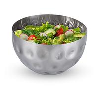 Relaxdays Ensaladera de Acero INOX. Martillado S, Frutero, Cuenco de Cocina, Bol, Tazón, 15 cm de Diámetro, Plateado, Inoxidable