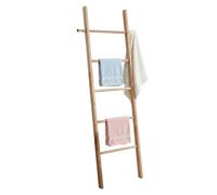 Relaxdays Escalera para Toallas de Madera de Nogal, Natural