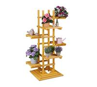 Relaxdays Escalera Plantas, 6 Baldas para Macetas, Estantería Flores, Interior y Exterior, 152,5 x 80 x 73 cm, Natural