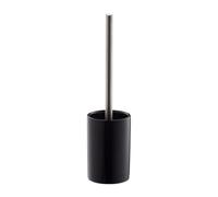Relaxdays Escobilla de Baño con Cepillo Intercambiable, Cerámica-Hierro, Negro, 36 x 9,5 cm