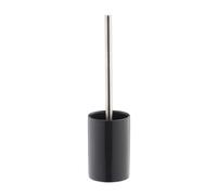 Relaxdays Escobilla de baño con vaso de cerámica antracita,negro,plata