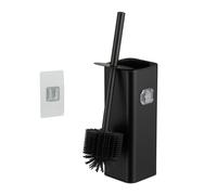 Relaxdays Escobilla de baño para montaje en pared negro