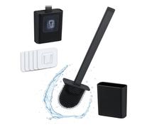 Relaxdays Escobilla de inodoro para pared negro