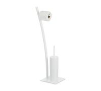 Relaxdays Escobillero portarrollos blanco blanco