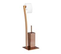 Relaxdays Escobillero portarrollos WIMEDO acero cobre