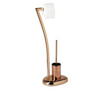 Relaxdays Escobillero portarrollos de pie WIMEDO cobre