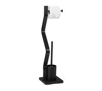 Relaxdays Escobillero portarrollos WC color negro negro