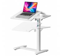 Relaxdays Escritorio de pie, Regulable 67,5-102 cm, inclinable, Blanco