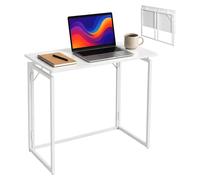 Relaxdays, escritorio, dimensiones (alto x ancho x profundidad): 74 x 80 x 40 cm, plegable, que ahorra espacio, mesa de trabajo, escritorio para oficina en casa, color blanco