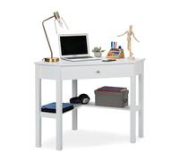 Relaxdays Escritorio esquinero blanco blanco