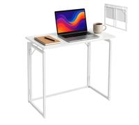 Relaxdays Escritorio Plegable, 74 x 80 x 40 cm, Ahorro de Espacio, Blanco | Mesa para Teletrabajo