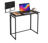 Relaxdays Escritorio, (x An x P): 74 x 80 x 40 cm, Plegable, Ahorra Espacio, Mesa de Trabajo para Home Office, Negro
