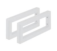 Relaxdays Escuadras Repisa, Set de 2, 35 cm, Soportes Estante, Lavabo Pared, Acero, Sujeta Baldas Rectangulares, Blanco