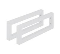 Relaxdays Escuadras Repisa, Set de 2, 45 cm, Soportes Estante, Lavabo Pared, Acero, Sujeta Baldas Rectangulares, Blanco