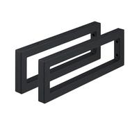 Relaxdays Escuadras Repisa, Set de 2, 45 cm, Soportes Estantes o Lavabo Pared, Acero, Sujeta Baldas Rectangulares, Negro