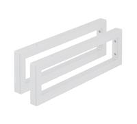 Relaxdays Escuadras Repisa, Set de 2, 50 cm, Soportes Estante, Lavabo Pared, Acero, Sujeta Baldas Rectangulares, Blanco