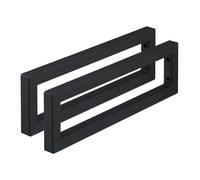 Relaxdays Escuadras Repisa, Set de 2, 50 cm, Soportes Estantes o Lavabo Pared, Acero, Sujeta Baldas Rectangulares, Negro