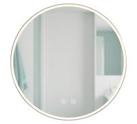 Relaxdays, espejo de baño con luz LED regulable, 3 modos de iluminación, antiniebla, IP44, espejo de baño redondo, diámetro: 80 cm, vidrio