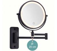 Relaxdays Espejo de maquillaje LED para pared negro