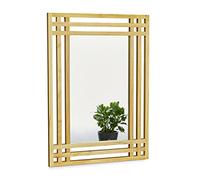 Relaxdays Espejo de pared, Madera de pino, Marco grande, Accesorio de baño, Rectangular, 70 x 50 x 2 cm, 1 Ud., Marrón