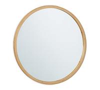 Relaxdays Espejo de Pared Redondo Marco Bambú, Ø 61 cm, Decoración Hogar, Colgante, Baño, Guardarropa y Pasillo, Natural
