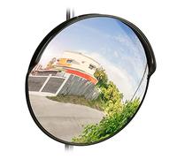 Relaxdays Espejo de Seguridad, Profesional, Irrompible, Interior & Exterior, con Soporte, 45 cm, Negro