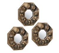 Relaxdays Espejos de pared set de 3 flor octógono oro,negro