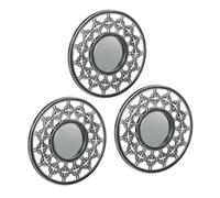 Relaxdays Espejos pared cruces set de 3 plateado antracita,plata
