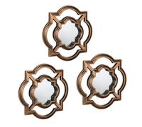 Relaxdays Espejos pared molduras curvas set de 3 oro,negro