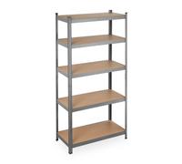 Relaxdays Estante carga pesada 180x90x45 en gris marrón claro,negro,gris