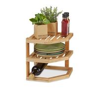 Relaxdays Estante de bambú para armario de cocina marrón claro