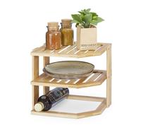Relaxdays Estante de bambú para cocina 3 niveles marrón claro